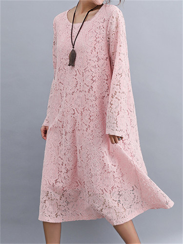 Floral Lace Flowy Oversize Maxi Dress