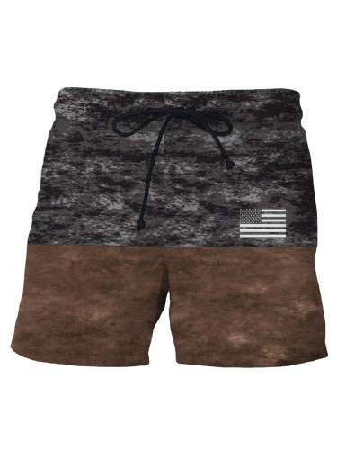 Cool Style Flag Camouflage Print Veterans Day Independence Day Beach Shorts