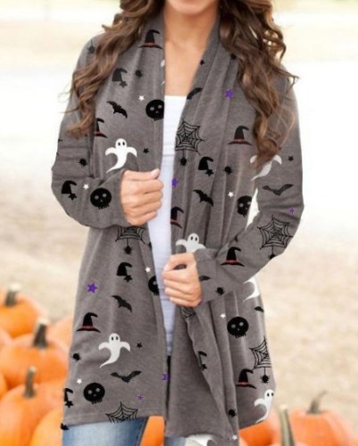 Halloween and Grey Dolphin Casual Cardigan Jacket