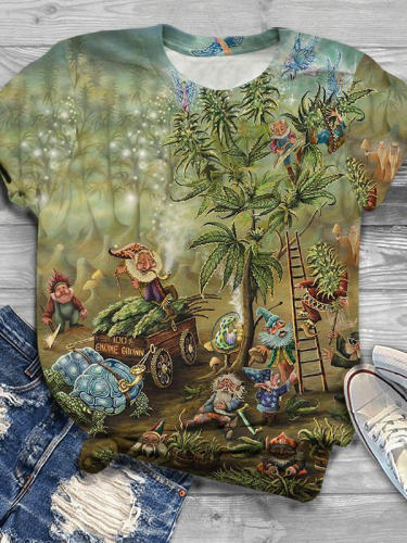 Gnome Growth Print Crew Neck T-Shirt