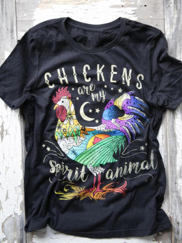 Chickens Are My Spirit Animal Crew Neck T-shirt