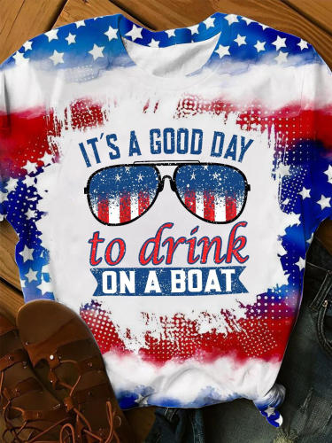 It's A Good Day To Drink On A Boat Crew Neck T-shirt