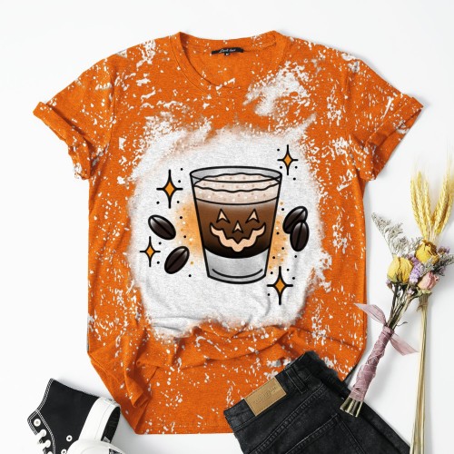 Pumpkin Coffee Tie Dye Shirt