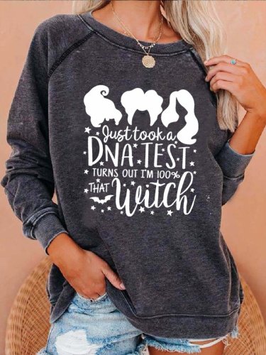 Witch Three Sisters Printed Long Sleeve Sweatshirt