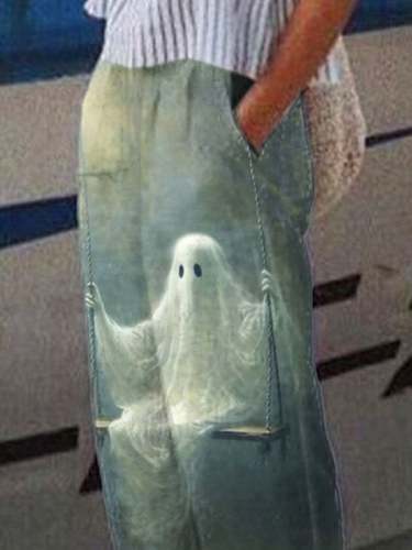 Ghost Ladies Print Trousers
