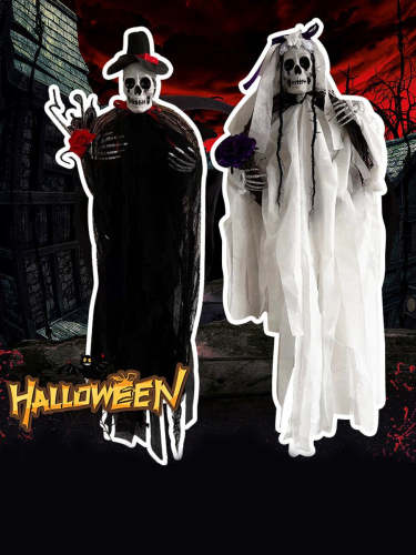 Halloween Horror Ghost Hanging Door Vine Circle Garland Simulation Skeleton Ornament