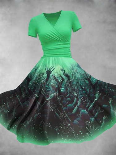 Women's Halloween Vintage Artistic Maxi Dress