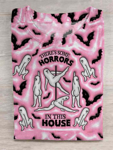 There's Some Horrors In This House Halloween Art Print Casual T-Shirt