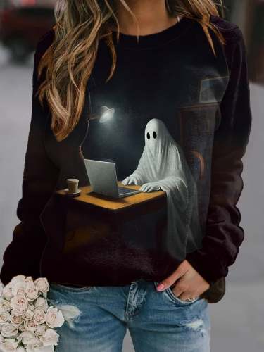 Working Ghost Dark Print Sweatshirt