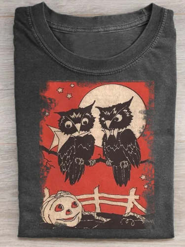 Vintage Halloween Owl T-Shirt