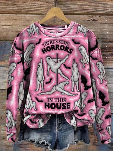 Women's There's Some Horrors In This House Halloween Art Casual Sweatshirt