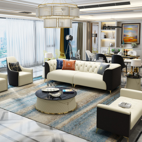 Home Furniture Living Room Furniture Fabric Leather Sofas Set New Model Steel American Style Lounge Modern Sofa
