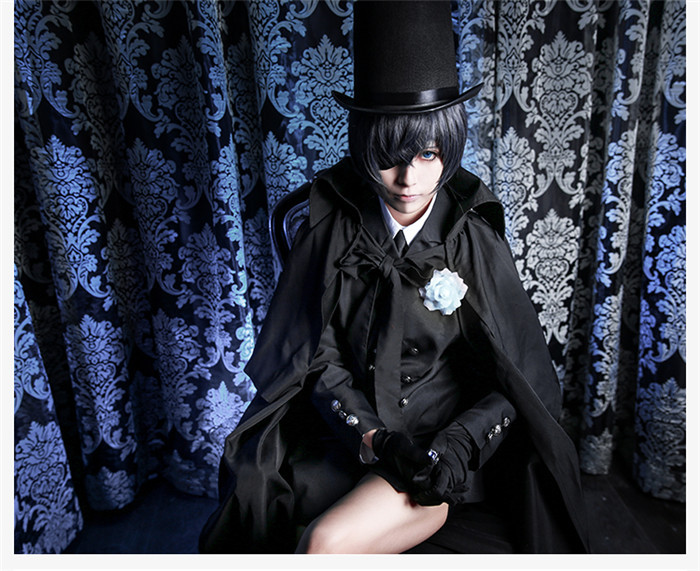 Black Bulter Kuroshitsuji Ciel Phantomhive Funeral Cosplay Costume