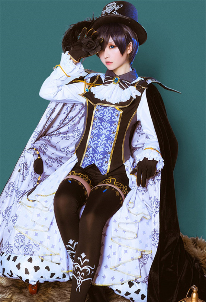 100 Sleeping Princes and the Kingdom of Dreams Black Bulter Kuroshitsuji Ciel Phantomhive Cosplay Costume