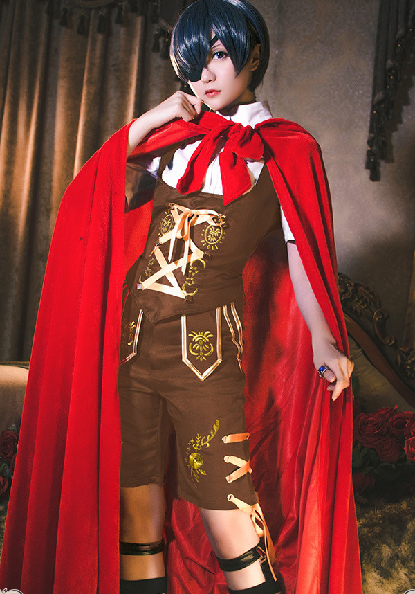 Black Bulter Kuroshitsuji Ciel Phantomhive Little Red Riding Hood Cosplay Costume