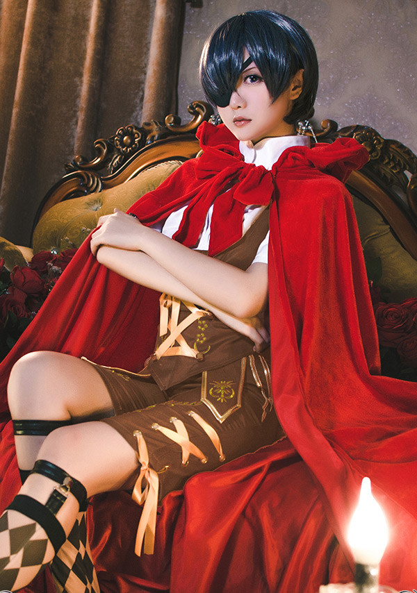 Black Bulter Kuroshitsuji Ciel Phantomhive Little Red Riding Hood Cosplay Costume
