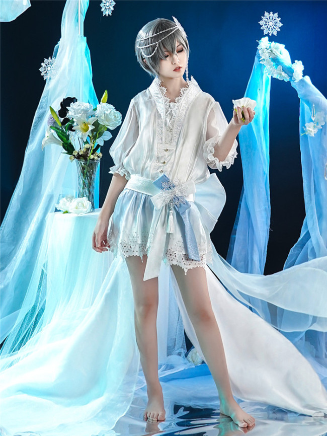 Black Bulter Kuroshitsuji Ciel Phantomhive Snowflake Themed Cosplay Costume