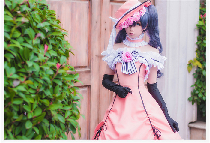 Black Bulter Kuroshitsuji Ciel Phantomhive Female Pigtail Long Cosplay Wig