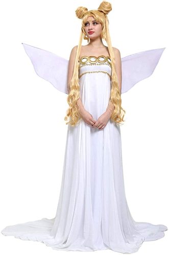 Sailor Moon Usagi Tsukino Neo Queen Dress Cosplay Costume with Wing