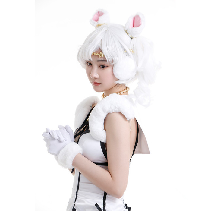 Sailor Moon Sailor Iron Mouse Shrine Cute Dress Cosplay Costume Full Set with Headdress