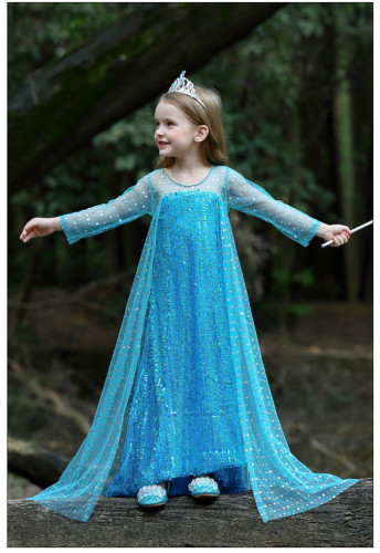 Frozen Elsa Halloween Kids Girl Cosplay Costume