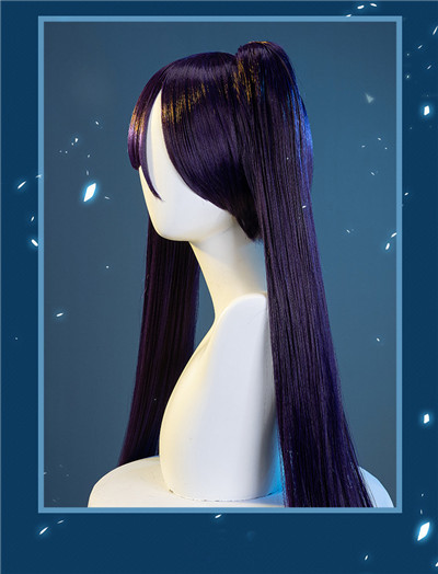 Genshin Impact Mona Purple Long Cosplay Wig
