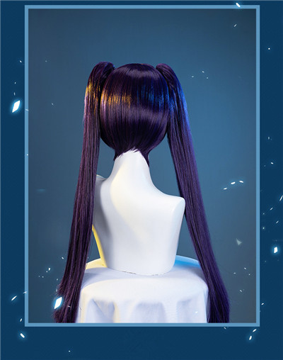 Genshin Impact Mona Purple Long Cosplay Wig