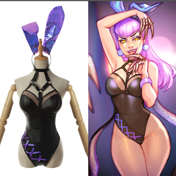 League of Legends KDA All Out Widow Evelynn Bunny Girl Cosplay Costume