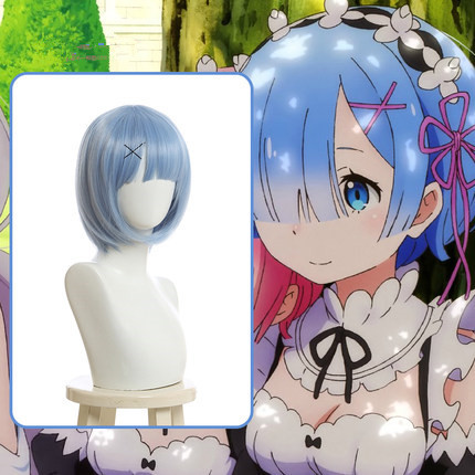 Re: Life In A Different World From Zero Rem Blue Short Cosplay Wig