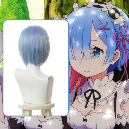 Re: Life In A Different World From Zero Rem Blue Short Cosplay Wig