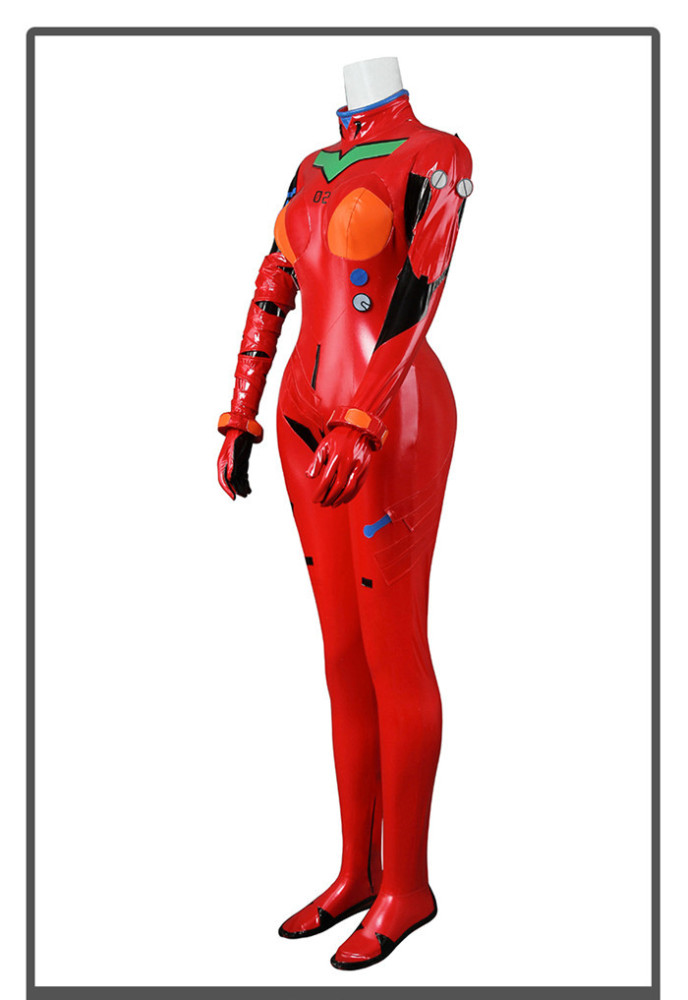 Neon Genesis Evangelion EVA Asuka Langley Sohryu 3D Printed Bodysuit Jumpsuit Rubber Cosplay Costume
