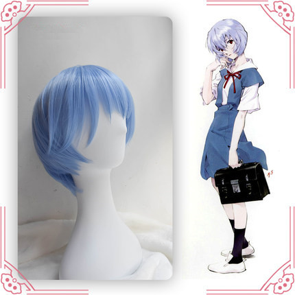 Neon Genesis Evangelion EVA  Ayanami Rei Blue Short Cosplay Wig