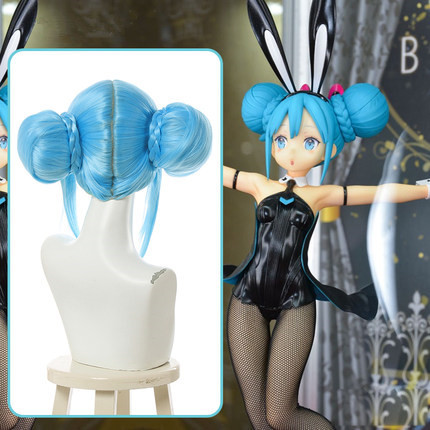 Vocaloid Miku Black Bunny Girl Cosplay Wig