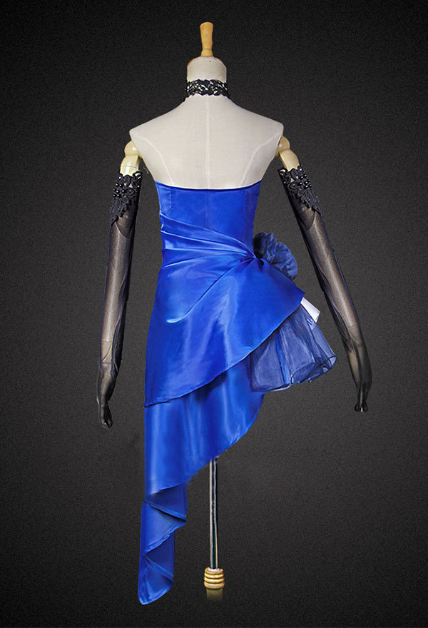Fate Grand Order/ Extella Saber Blue Dress Cosplay Costume