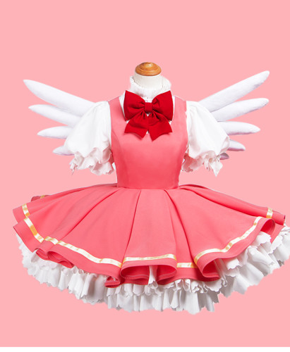 Cardcaptor Sakura Red and White Cute Cosplay Costume