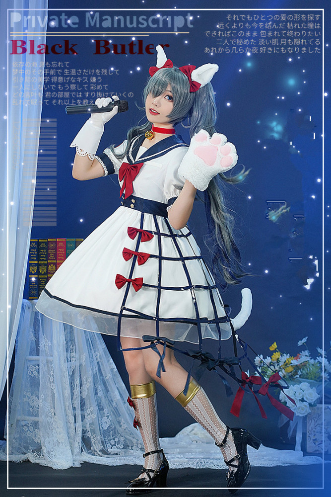 Black Bulter Kuroshitsuji Ciel Phantomhive Idol Sing Dress Cosplay Costume