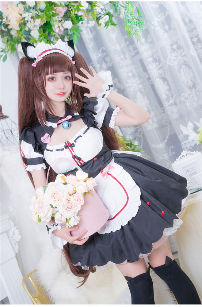 Nekopara Chocolate and  Vanilla Black Maid Cosplay Costume