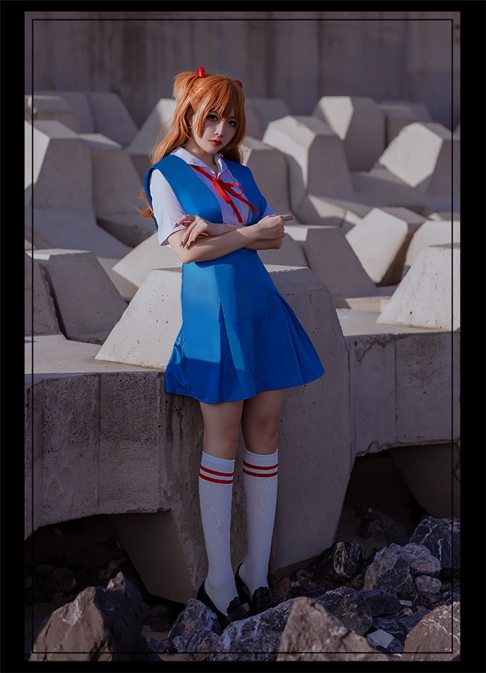 Neon Genesis Evangelion EVA Asuka Langley Sohryu  and Ayanami Rei School Cosplay Costume