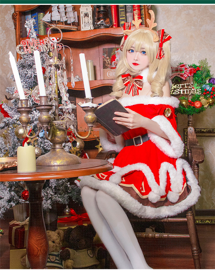 Winter Lolita Dress  Costume Set Holiday Santa Clause Cosplay Kawaii   Kawaii Babe