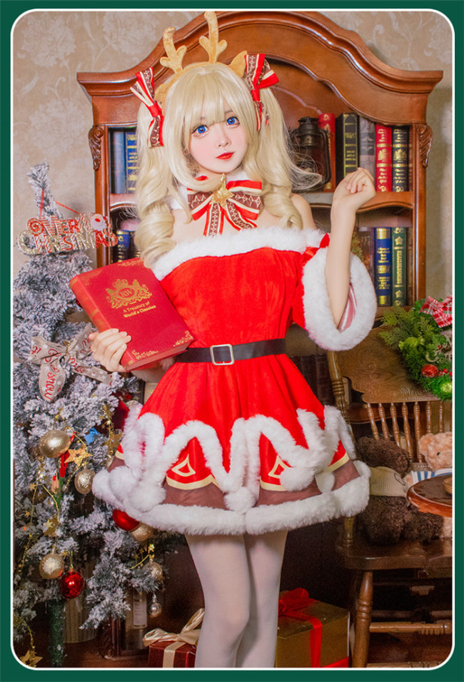 Genshin Impact Barbara Christmas Cosplay Costume