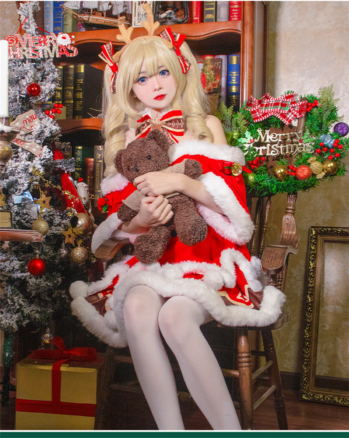 Genshin Impact Barbara Christmas Cosplay Costume