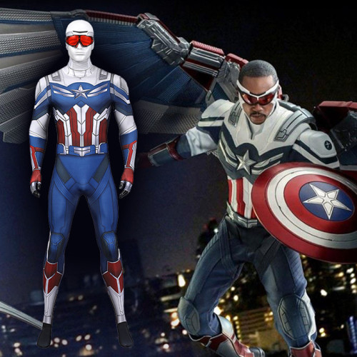 Marvel the Falcon and the Winter Soldier Captain America Sam Wilson Zentai Suit Jumpsuit Halloween Cosplay Costume