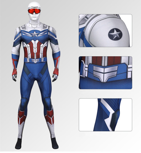 Marvel the Falcon and the Winter Soldier Captain America Sam Wilson Zentai Suit Jumpsuit Halloween Cosplay Costume