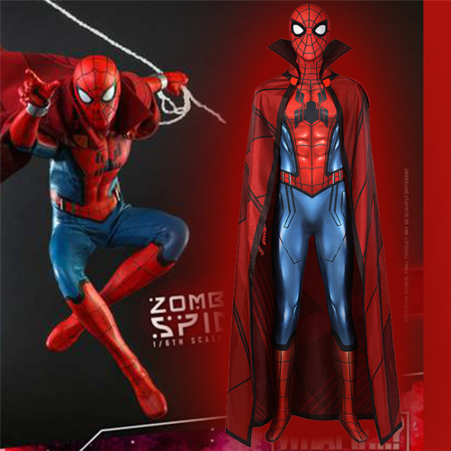 Marvel What If Zombie Hunter Spider Man Zentai Suit Jumpsuit Halloween Cosplay Costume