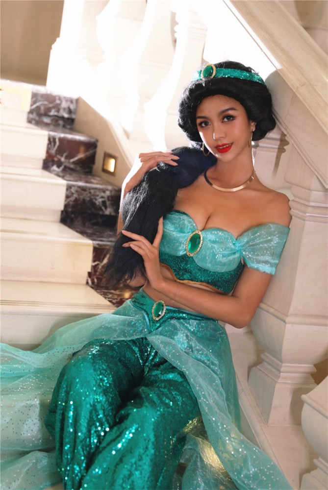 Disney Aladdin Jasmine Cosplay Costume