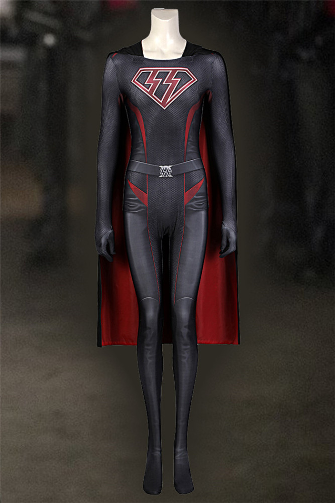 Sexy Female Black Spandex Jumpsuit Zentai Suit Women Supergirl