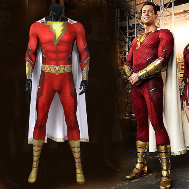 Shazam Fury of the Gods Billy Zentai Suit Jumpsuit Halloween Cosplay Costume