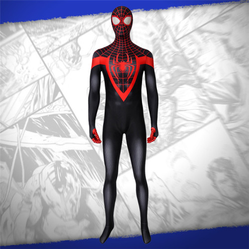Ultimate Spider-Man Miles Morales Zentai Suit Jumpsuit Halloween Cosplay Costume