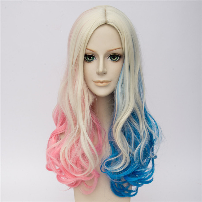 Suicide Squad Harleen Quinzel Cosplay Wig with  Hairnet