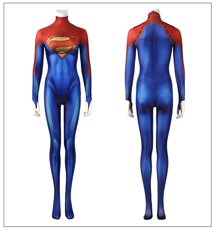 DC The Flash Supergirl Superwoman Zentai Suit Jumpsuit Halloween Cosplay Costume